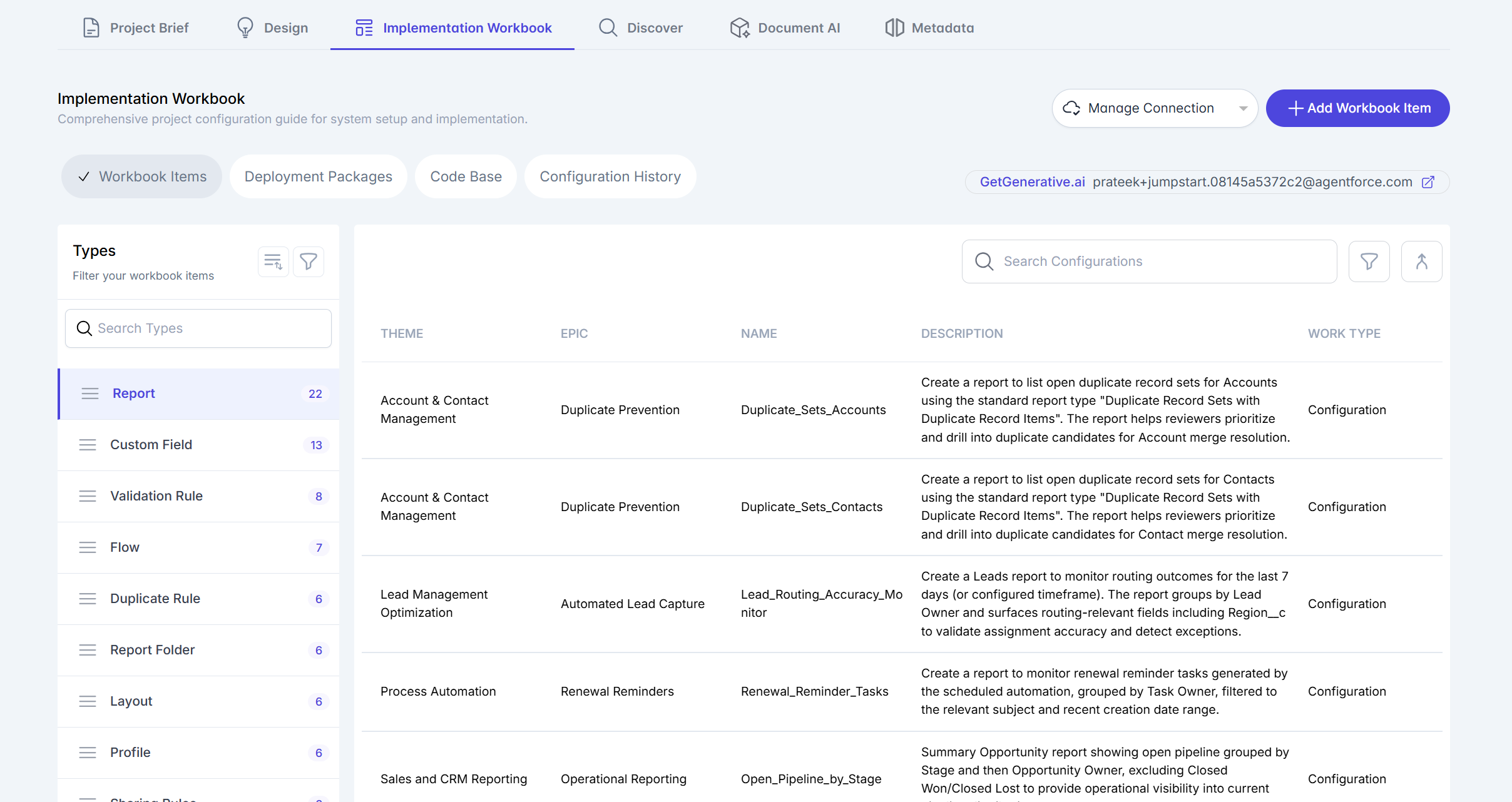 Build — Workbook Items