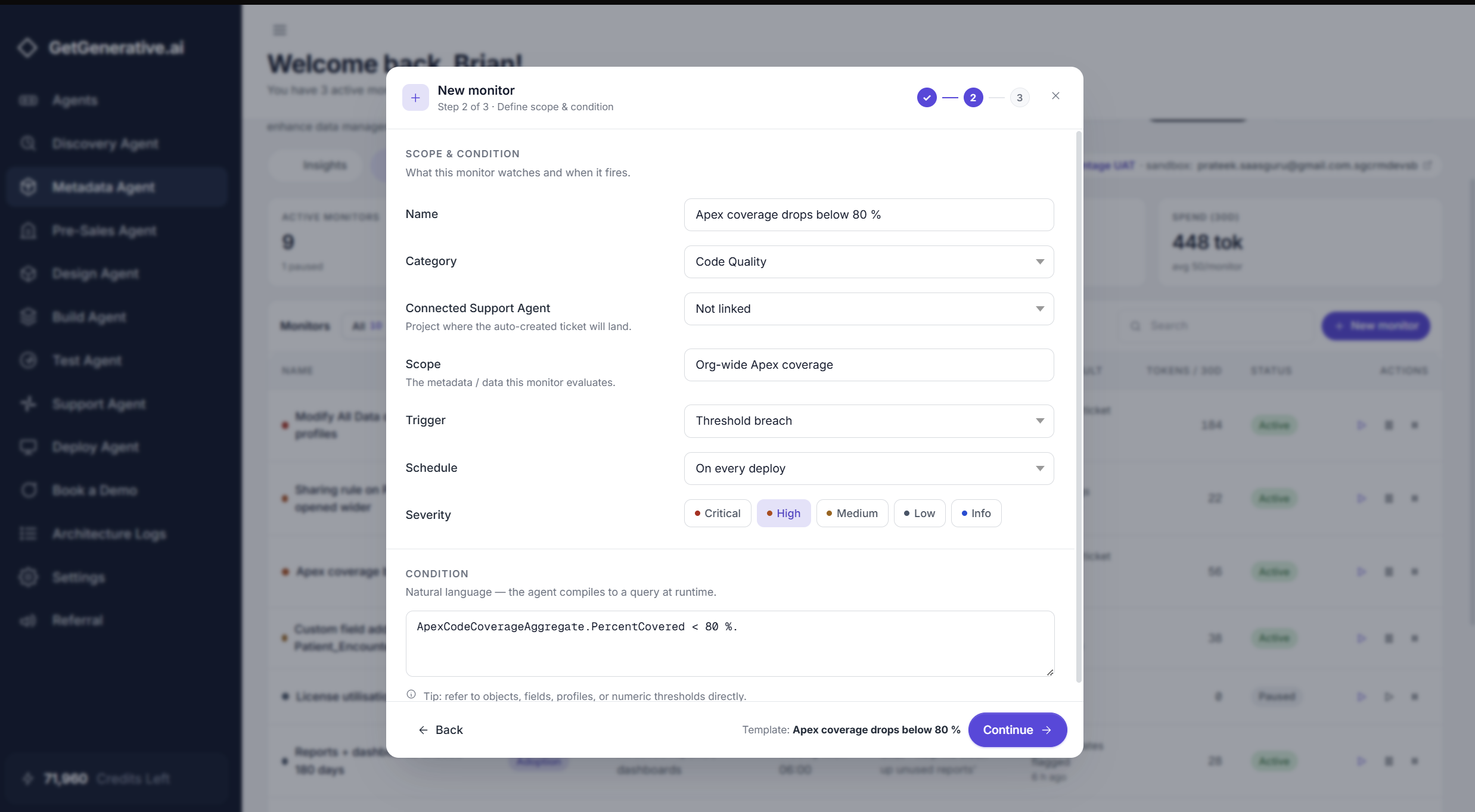Metadata — Scope & condition