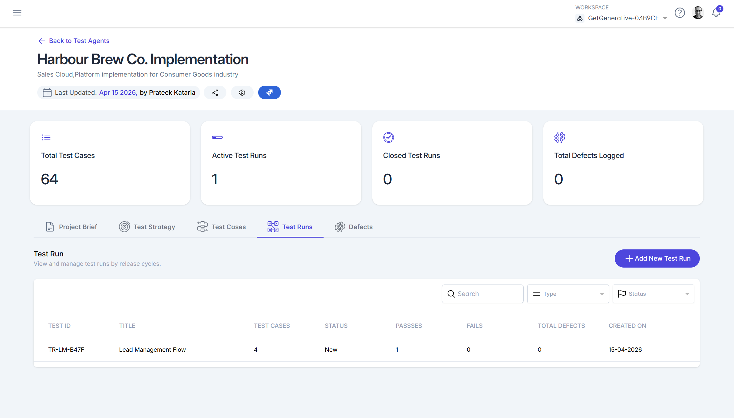Testing — Test Runs