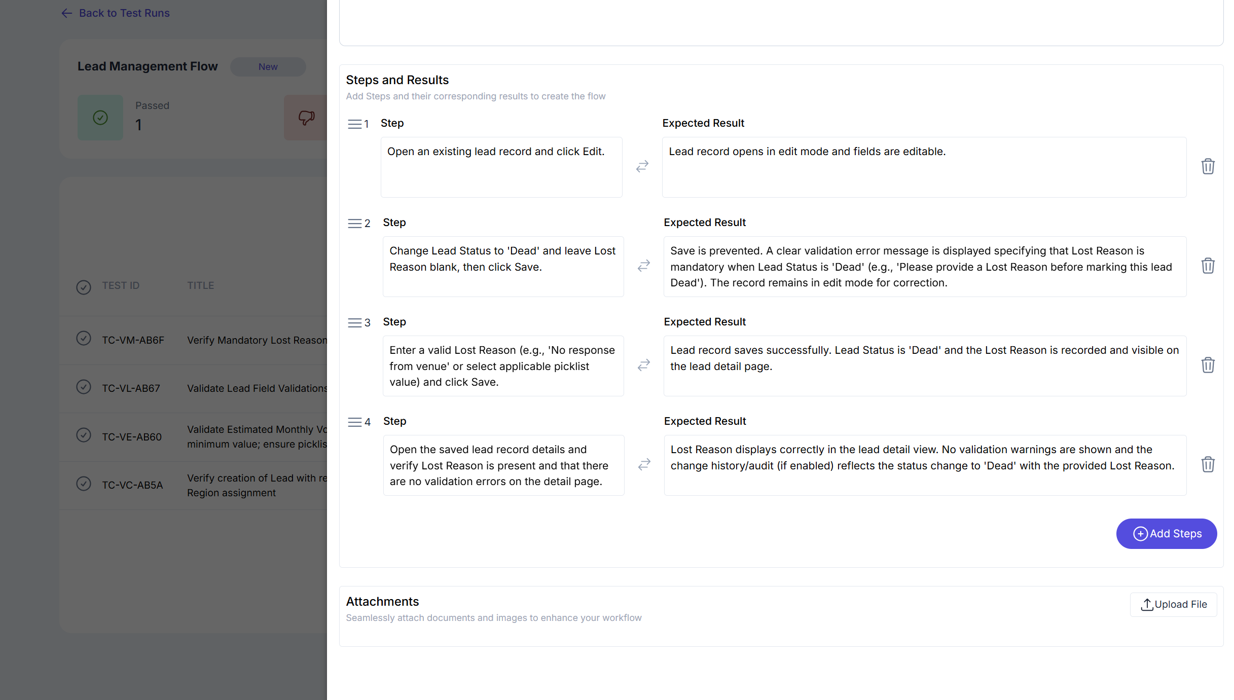 Testing — Edit Steps