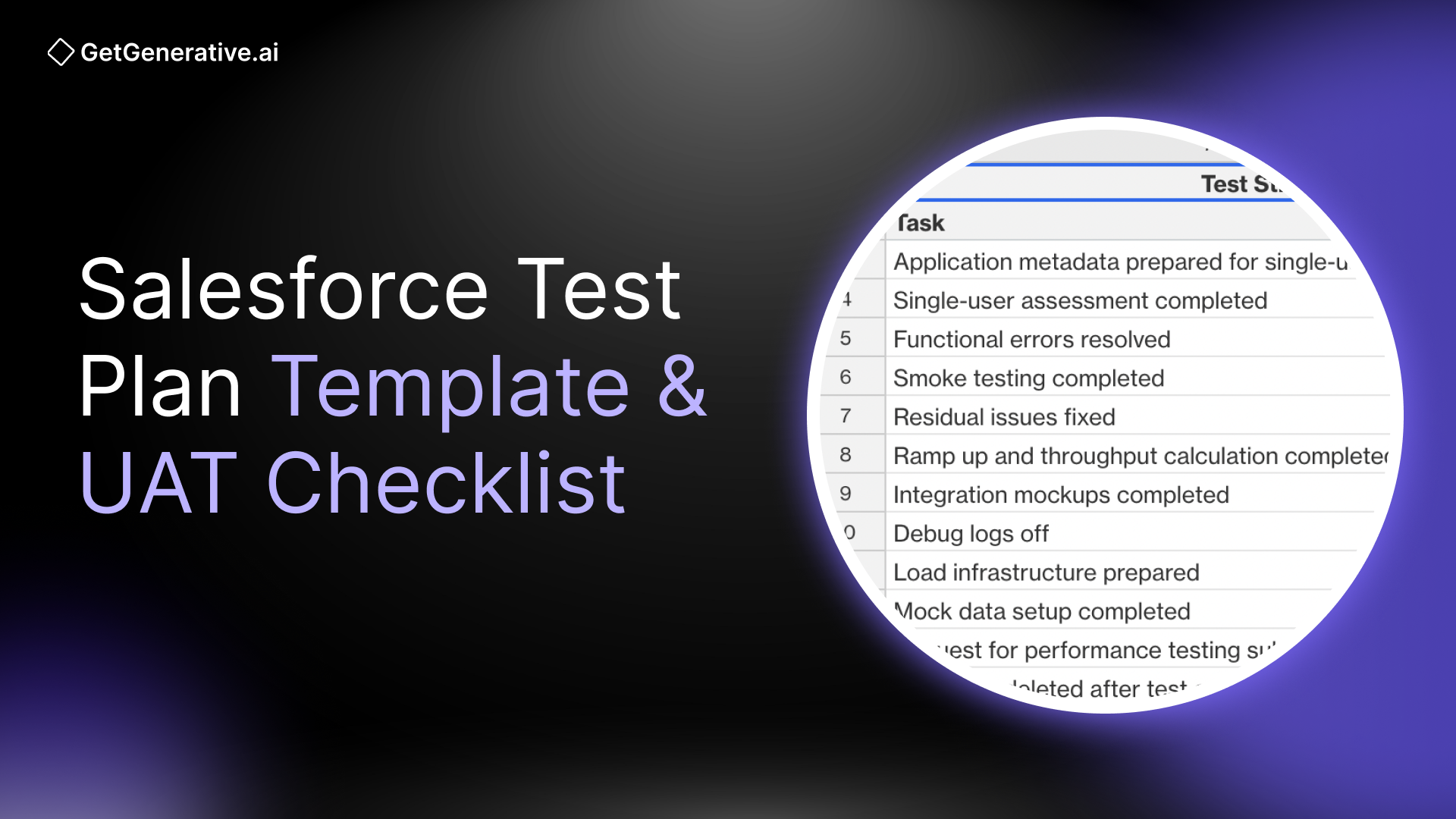 Salesforce Test Plan Template UAT Checklist